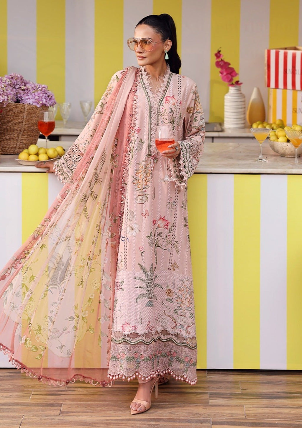 3 Piece Unstitched Embroidered Lawn Suit
