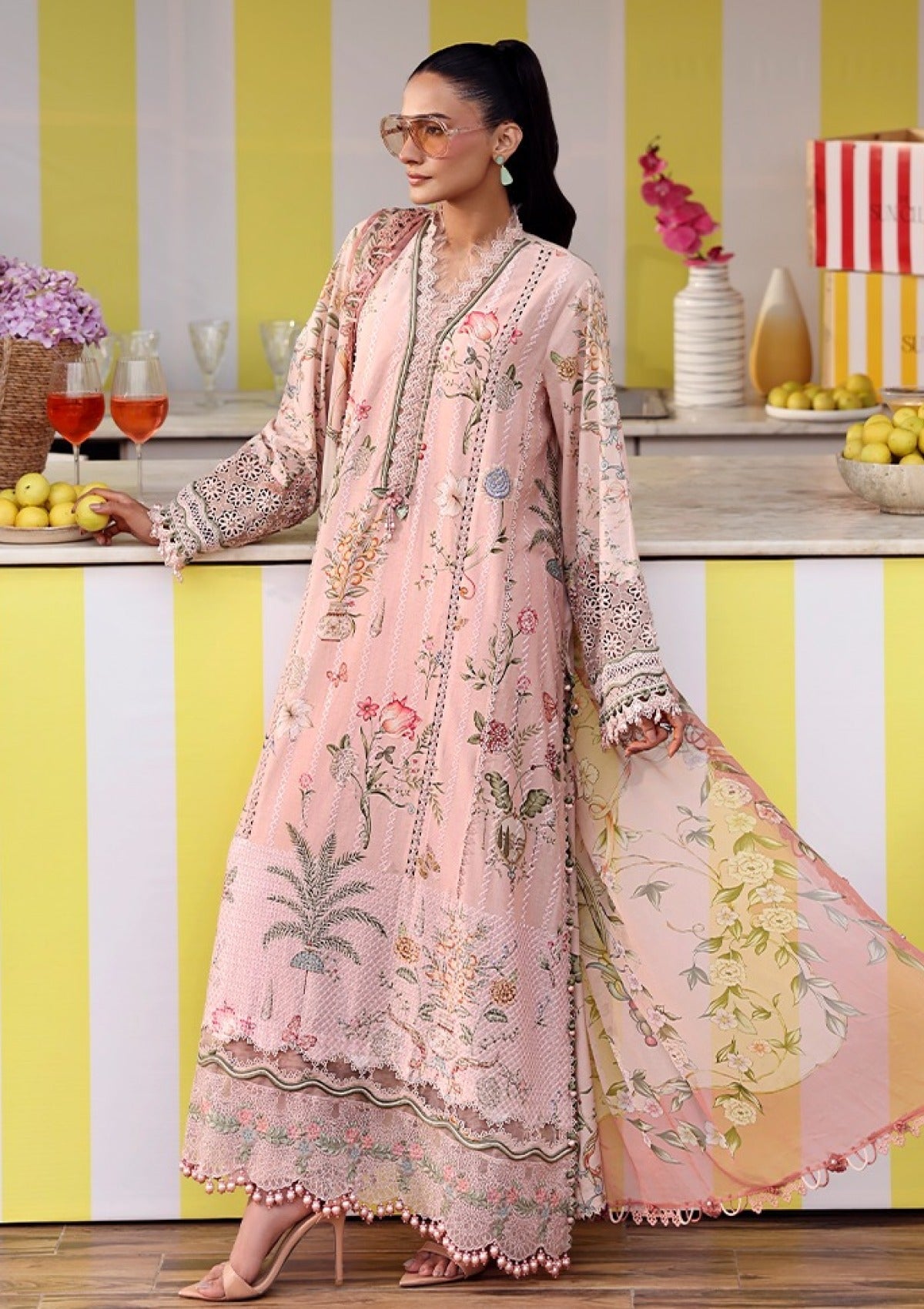 3 Piece Unstitched Embroidered Lawn Suit