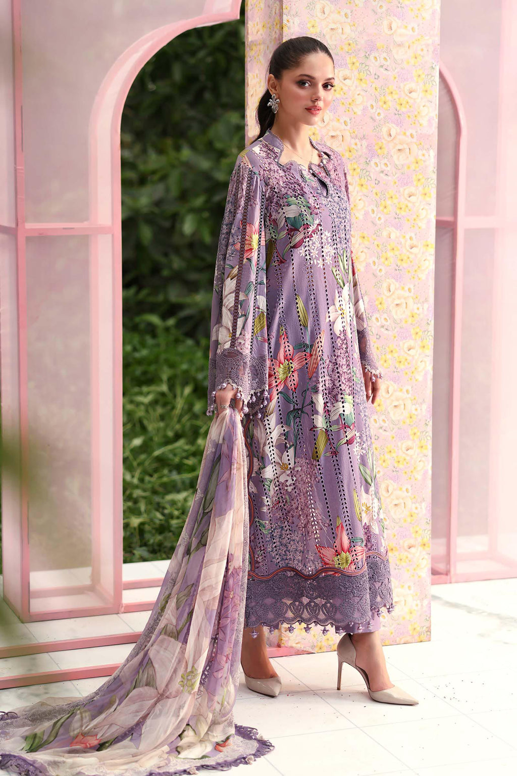 3 Piece Unstitched Embroidered Lawn Suit
