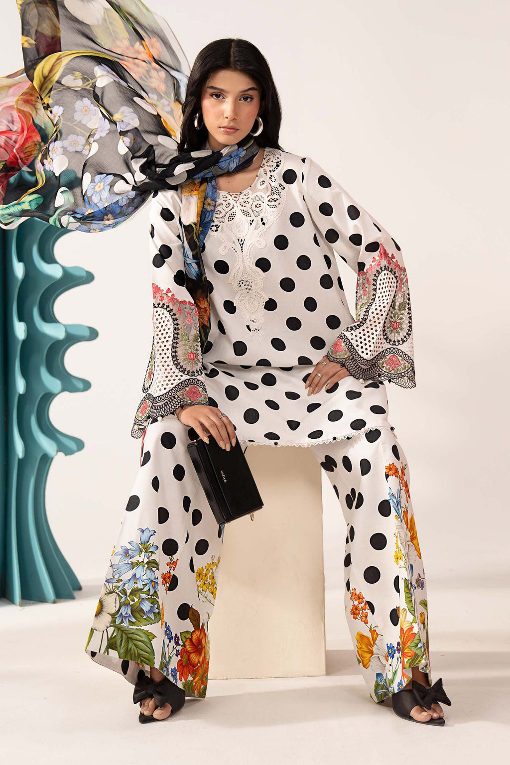 3 Piece Unstitched Embroidered Lawn Suit