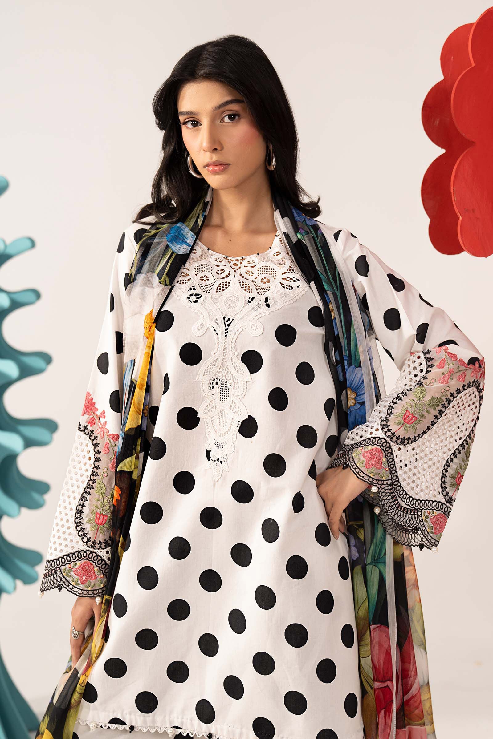 3 Piece Unstitched Embroidered Lawn Suit