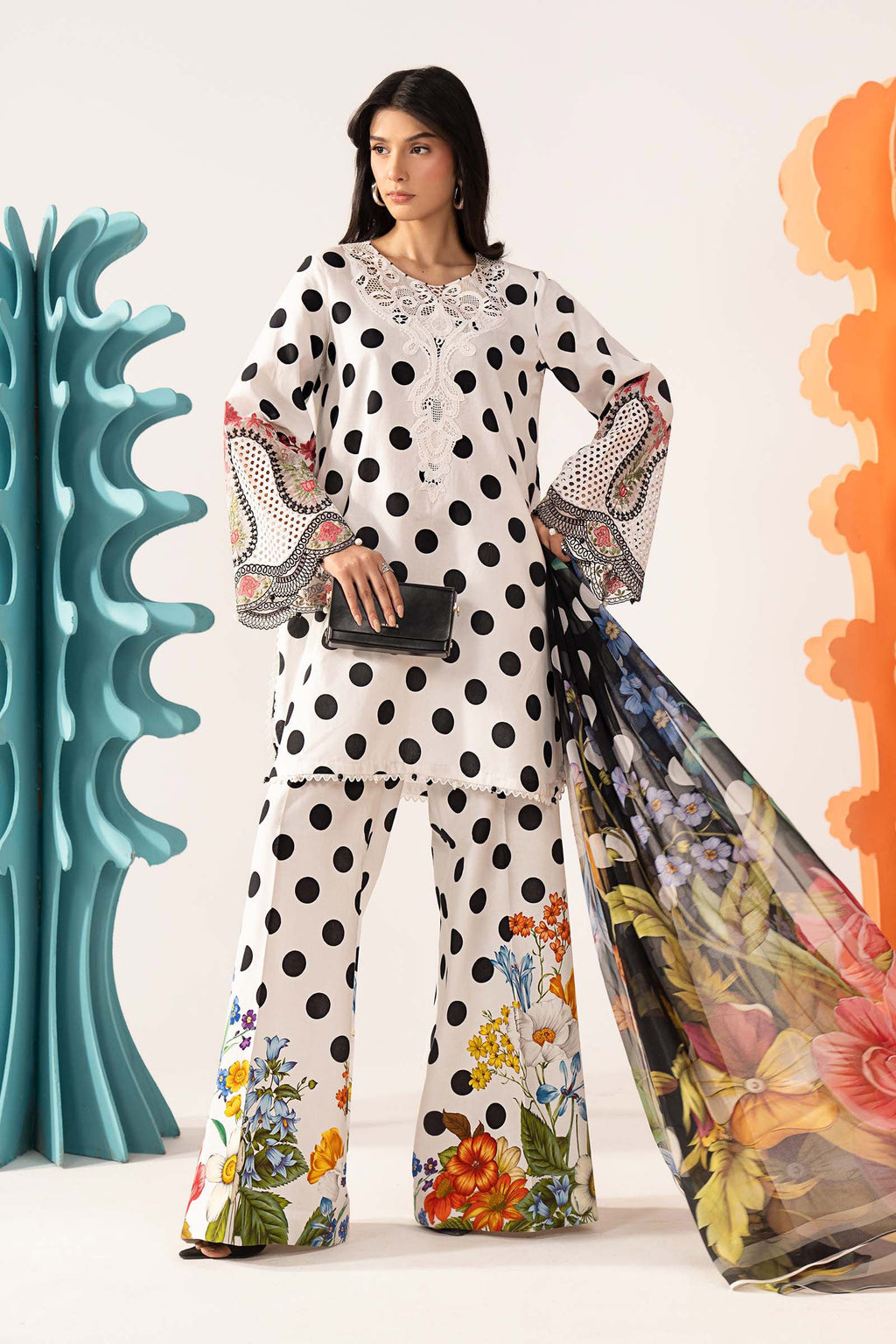 3 Piece Unstitched Embroidered Lawn Suit