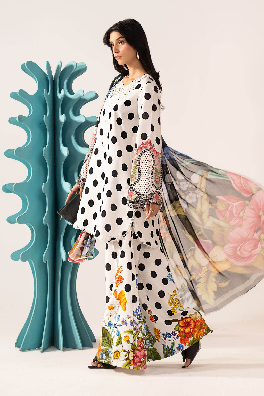 3 Piece Unstitched Embroidered Lawn Suit